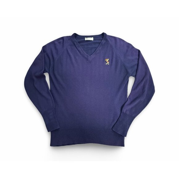 VTG Pickering Disney Sweater Mens L Navy Mickey Mouse Embroidered Golf Knit USA - Picture 3 of 12